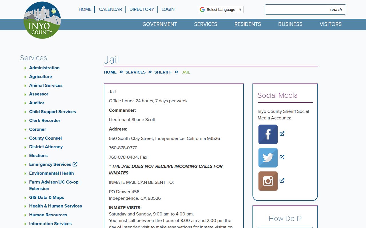 Official Inyo County Jail source for Independence busted mugshot booking records